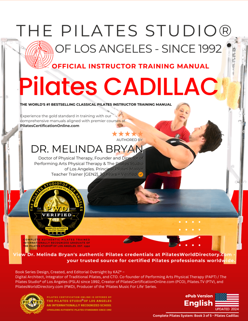 A woman is doing pilates on the cadillac.