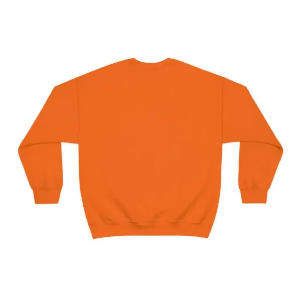 A sweatshirt that is orange and has the word " orange ".