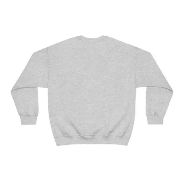 A gray sweatshirt with the back of it.